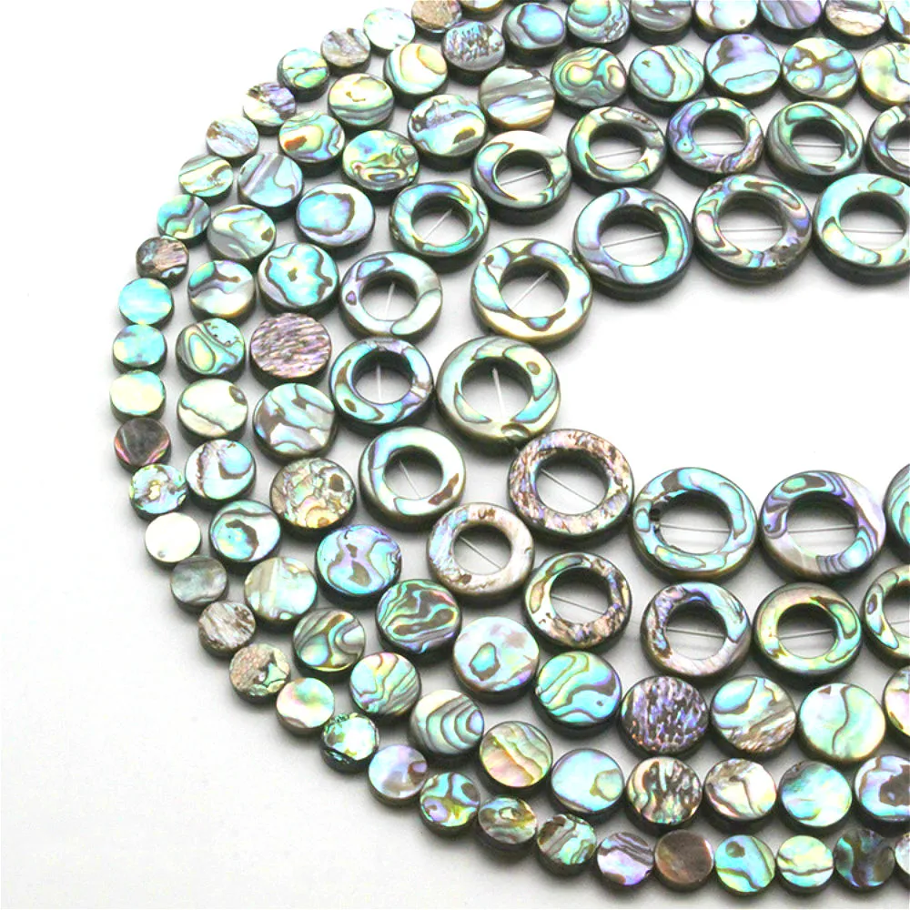 5pcs/pack Natural Shell Abalone Beads 8-18mm Abalone Beads Straight Hole Jewelry DIY Necklaces Bracelets Earrings Accessories