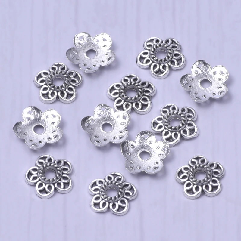 100pcs Material For Pendants Bead Cap Charms For Jewelry Making Pendant DIY Accessories Flower Base Wholesale Items For Business