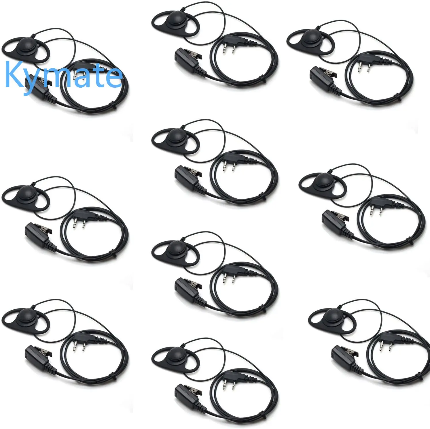 Kymate Earpiece headest earphone 2-pin For Baofeng Pofung WOUXUN Quansheng KENWOODB BF-888S UV82 UV5R(10 packs)