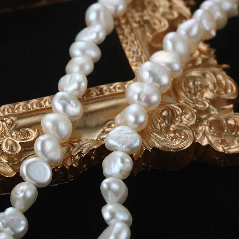 Cauuev Natural freshwater pearl Clavicle necklace 14K Gold filled round buckle exquisite 6-7mm pearls jewelry necklace NCE
