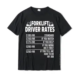 Forklift Operator Rate Funny Driver T-Shirt Tops Tees Fashionable Normal Cotton Men's T Shirt Normal