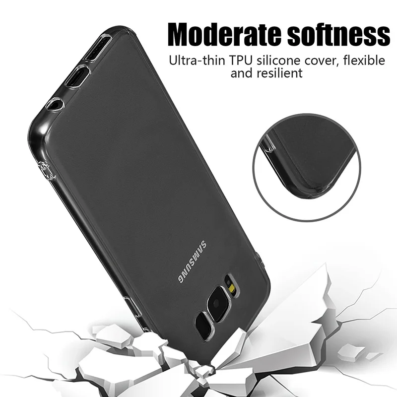 Ultrathin Silicone Transparent TPU Phone Cases for Samsung Galaxy S8/S8 Plus S8Plus Back Cover Camera Protective SamsungS8Plus