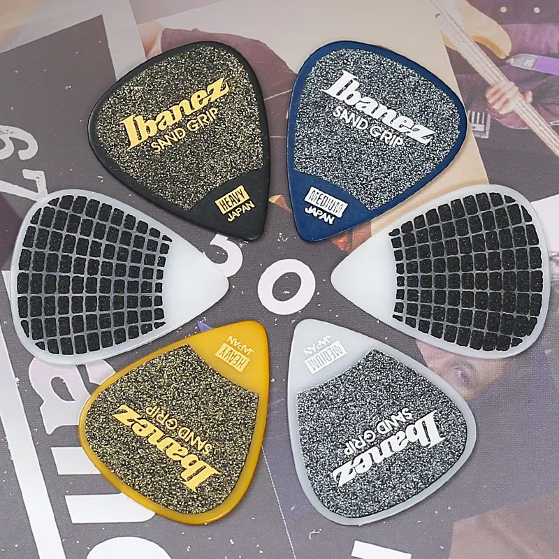 Ibanez Guitar Picks Grip Wizard Series Sand Grip Anti-slip Plectrum 0.8/1.0/1.2mm Guitar Accessories Made in Japan