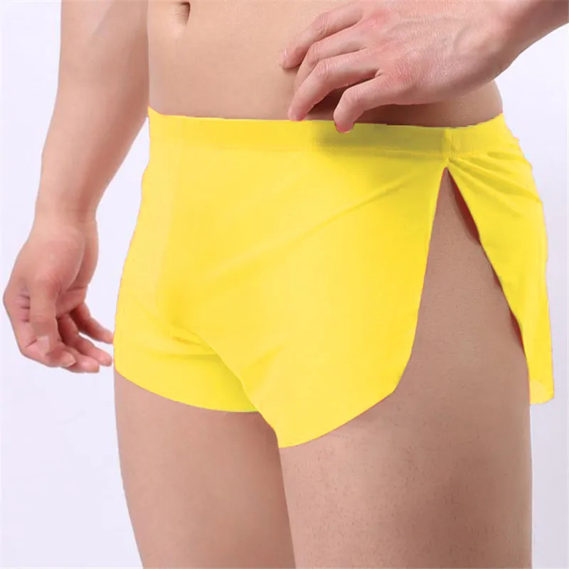 Europe size Men Ice Silk sexy gay Panties boxer Ultra-thin Translucent Gauze Solid Comfortable Boxer Shorts Trunks men underwear