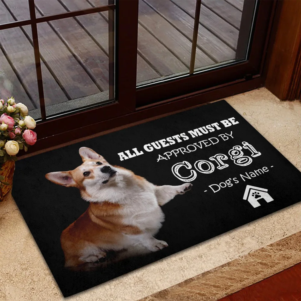 CLOOCL Entrance Doormat Personality Cute Chihuahua Dog Animals Pattern 3D Carpets Living Room Dust Proof Mats Home Decor