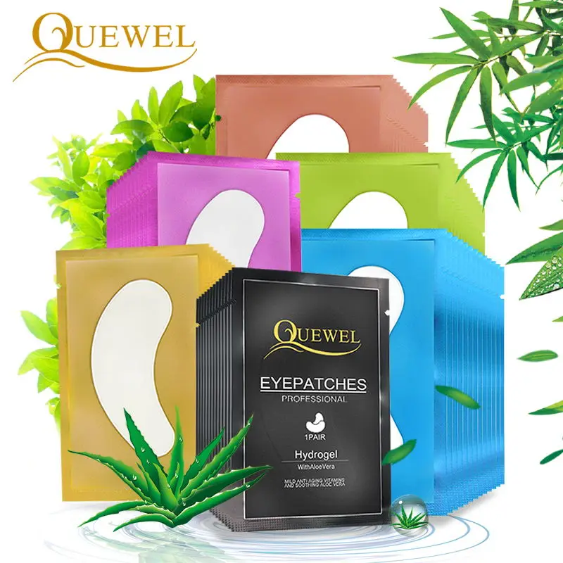 Quewel pastilhas para extensão de cílios, extensão de cílios, dicas, adesivo, adesivos, confortável, cílios debaixo de papel, ferramenta de maquiagem