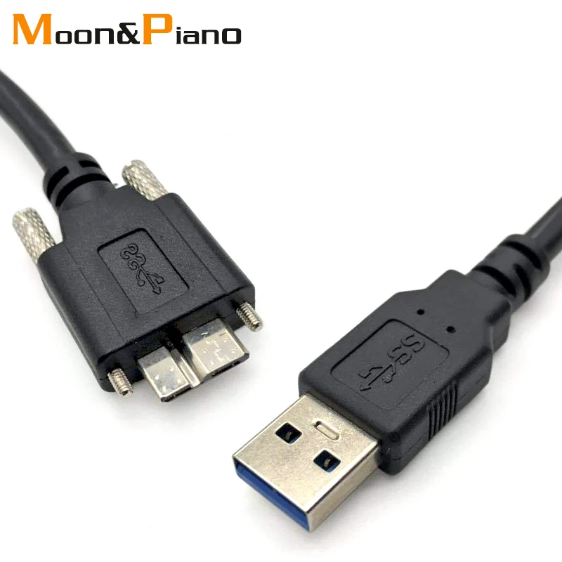 Kamera przemysłowa drut 3.0AM do MicroB Micro USB 3.0 kabel z męskiego na męskie ze śrubami blokującymi wysokiej jakości 0.6m 1m 1.5m 3m 5m