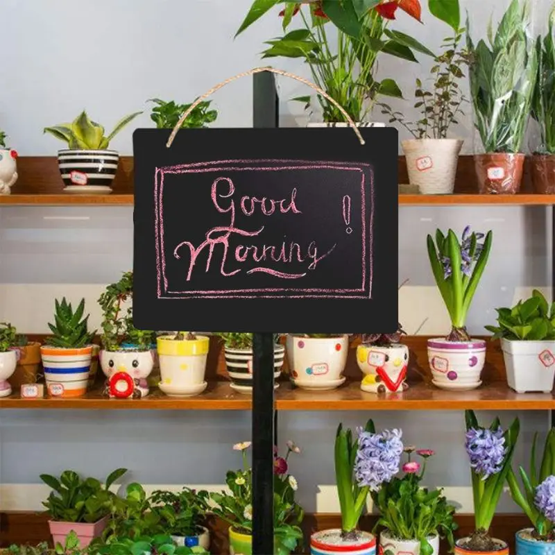 

Rustic Chalkboard Hanging Signs Double Sided for Standard Chalk Message Board for Business Stores, Bars, Barber Shops