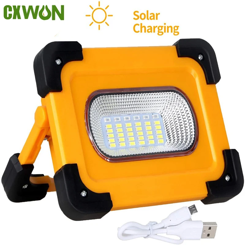 Solar Camping Light USB Rechargeable 6400mAh Outdoor Emergency Waterproof Security Work Lighting LED Flood Light