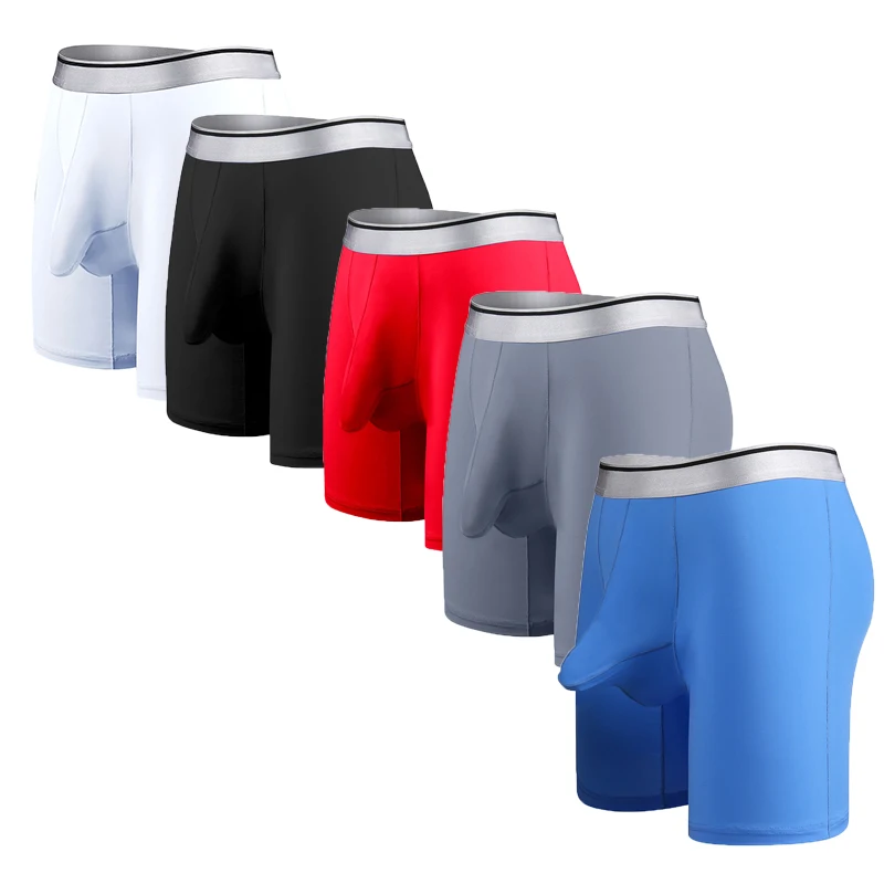 

Men Boxer Shorts Elephant Bugle Pouch Underwear Ultra-thin Ice Silk Panties Calzoncillo Hombre Boxershorts Slip Trunks Plus Size