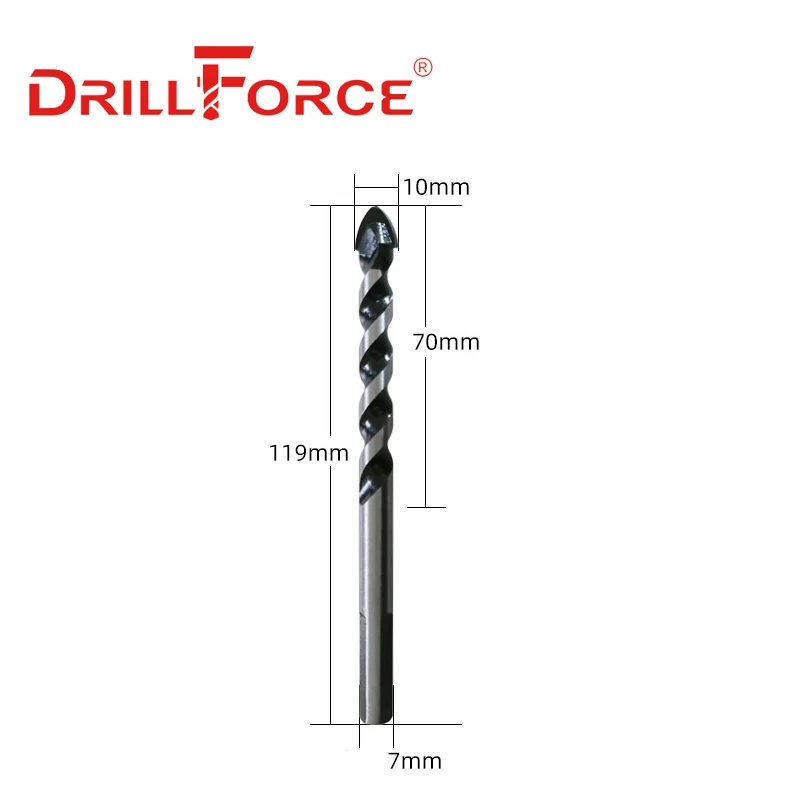 Drillforce 5 قطعة كوب سيراميك بلاط مثقاب حفر الخرسانة بت مجموعة متعددة الوظائف الطوب الخشب البلاستيك 6/8/10/12 مللي متر كربيد يميل بت