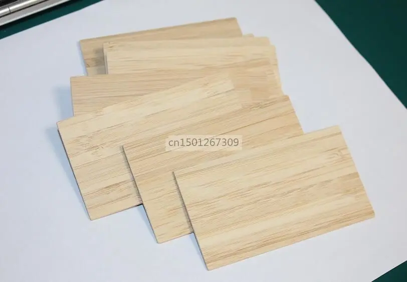 Thickness 2mm Unfinished Rectangular Blank Bamboo Business Cards For Laser Engraving