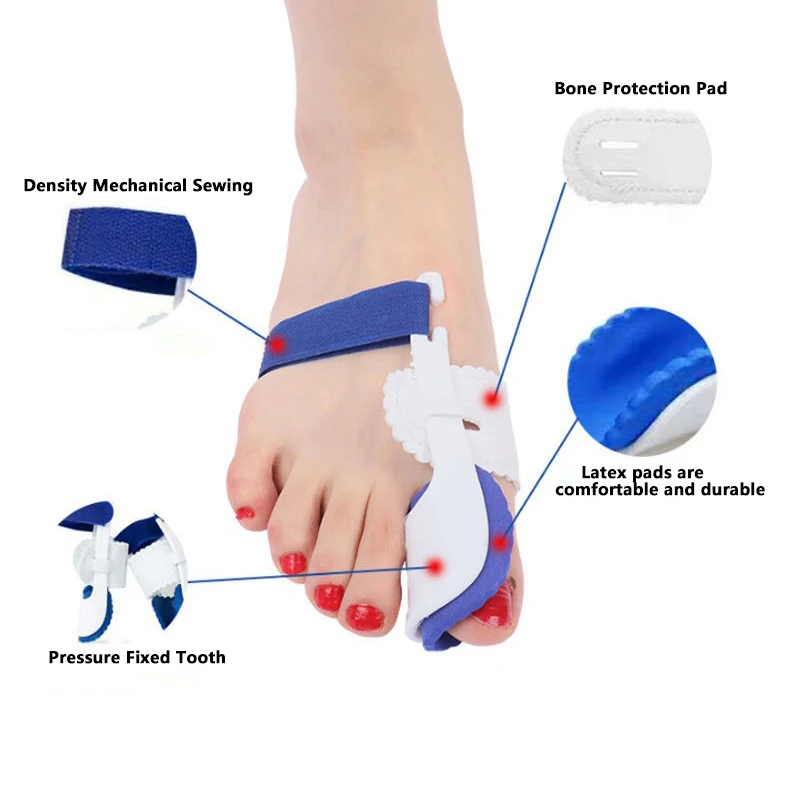 2Pcs Toe Separator Hallux Valgus Corrector  Toe Corrector  Bunions  Finger Separator Haluksy Separator For Toes Bunion Corrector