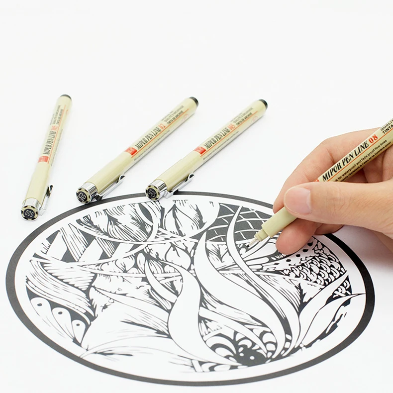 1/2/3 Stück Pigma Micron Stift 003 005 01 02 03 04 05 08 1.0 2 3 Pinsel Art Sketch Marker Pen für Manga Soft Fineliner Zeichnung – Detail 4