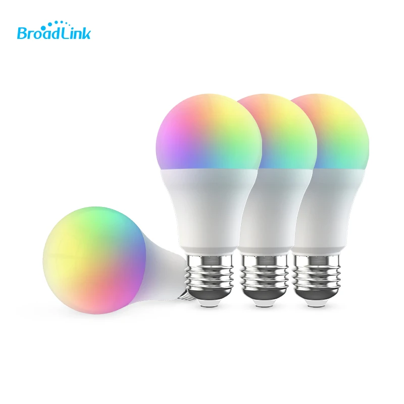 4-Pack BroadLink LB R1 WI-Fi Smart RGB Bulb E26 E27 works with Google Home