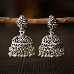 Antique Afghan Tribe Women's Bell Tassel Carved Water Drop Earrings Oorbellen Pendientes Mujer Indian Jhumka Jewelry Accessory