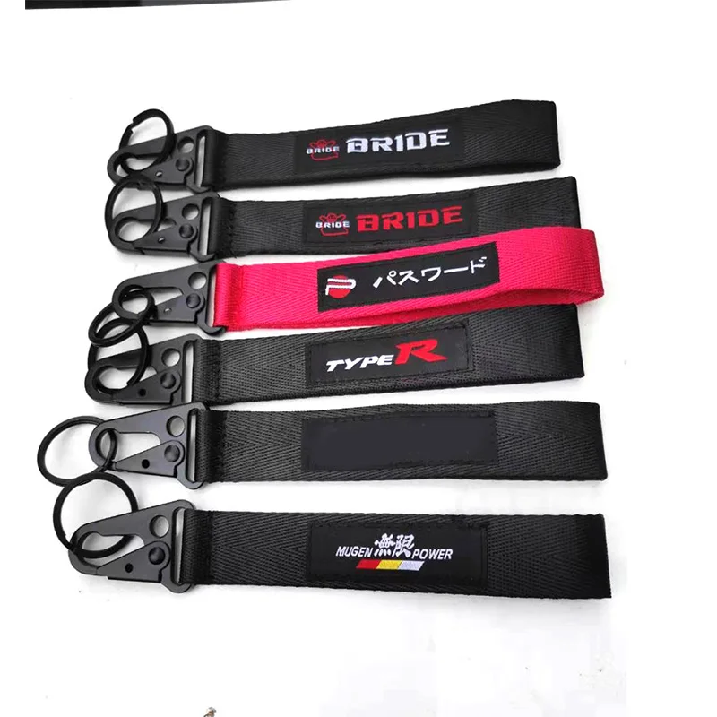 Racing Bride JDM Keepsake Keychain Key Ring Mobile Phone ID Card Hanging Strap Lanyards As Fck Domo Shocker Key Rings