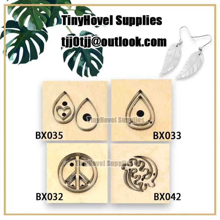 Teardrop HIPPIE Earrings Cutting Dies Wooden Die Cut Scrapbooking for Leather,for Common Leather Cutting, Big Shot Machine BX035