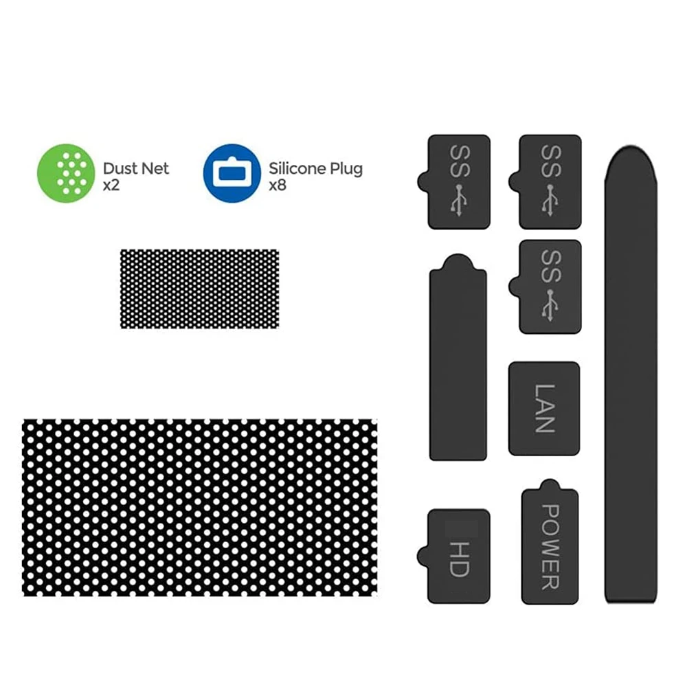 Electronics Video Gaming Console Cover Net Dustproof Suit Silicone Plugs Replacement Parts & Accessories for Xbox Series X