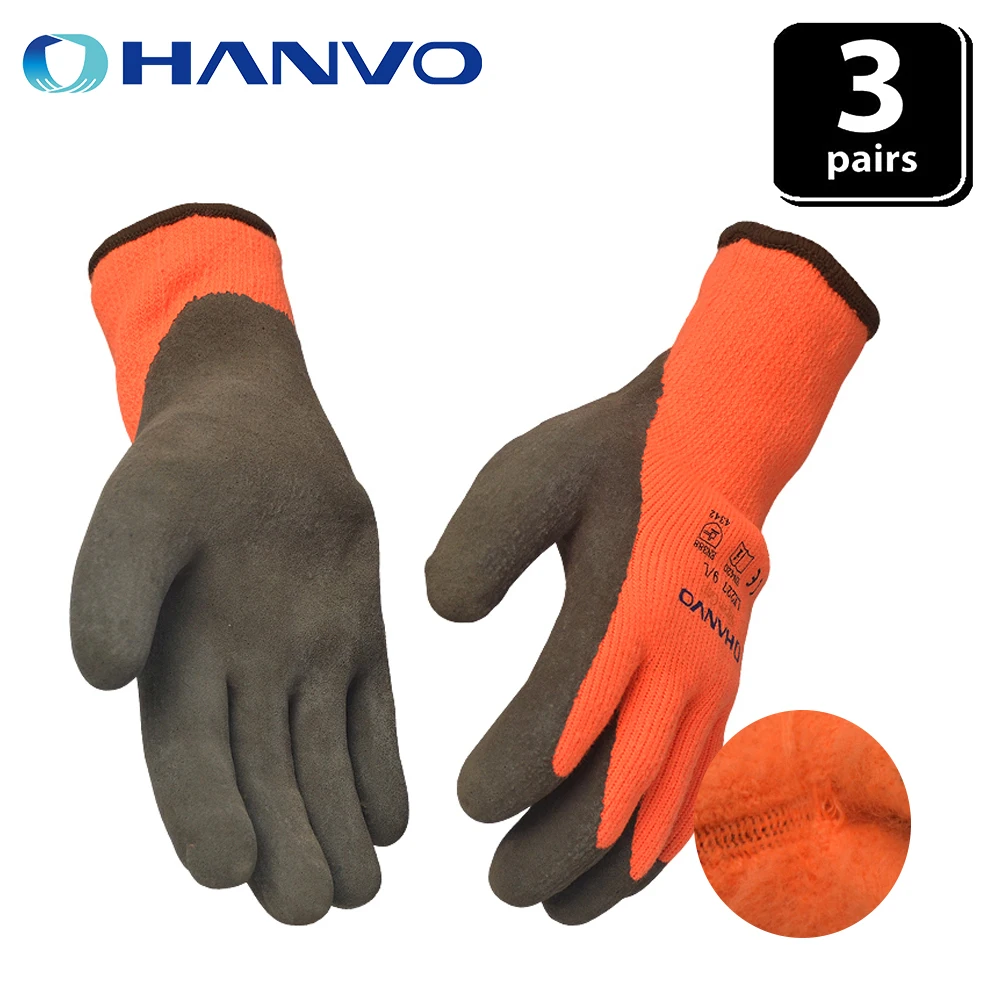 

3 pair Thicken Working Gloves plus Velvet Warm Winter Wear Non-slip Acid Alkali Comfortable Hardware Repair Protective Gloves