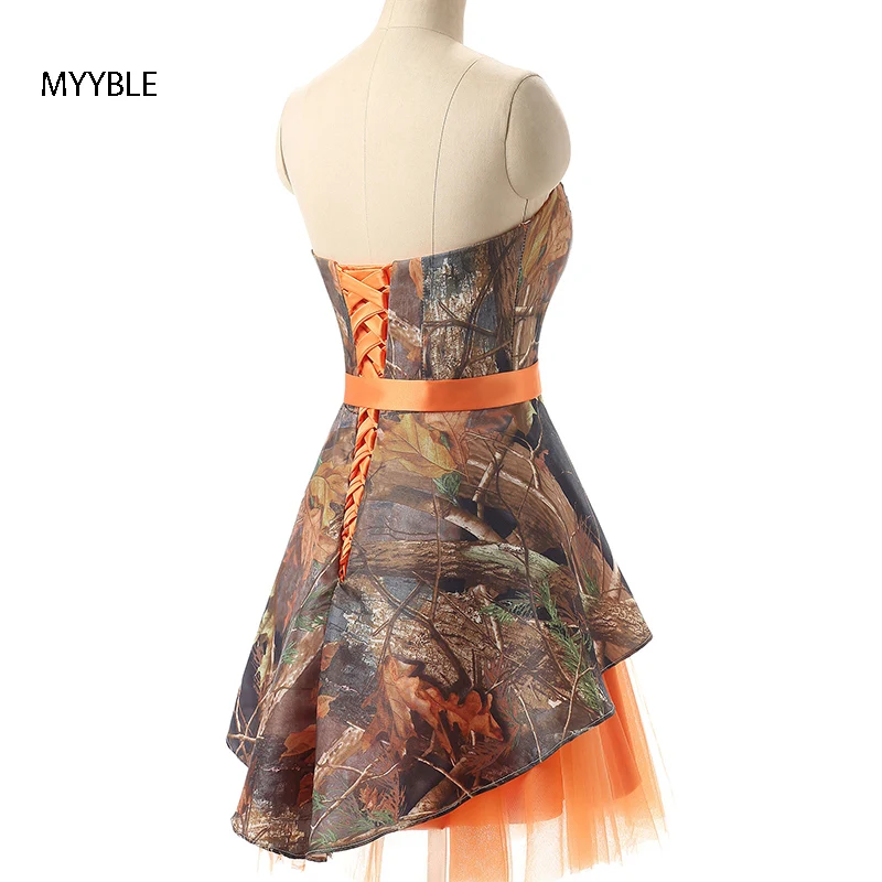 MYYBLE New 2023 Vestidos De Honor Custom Made Short Camo Evening Party Dresses Camouflage Homecoming DressProm Gown