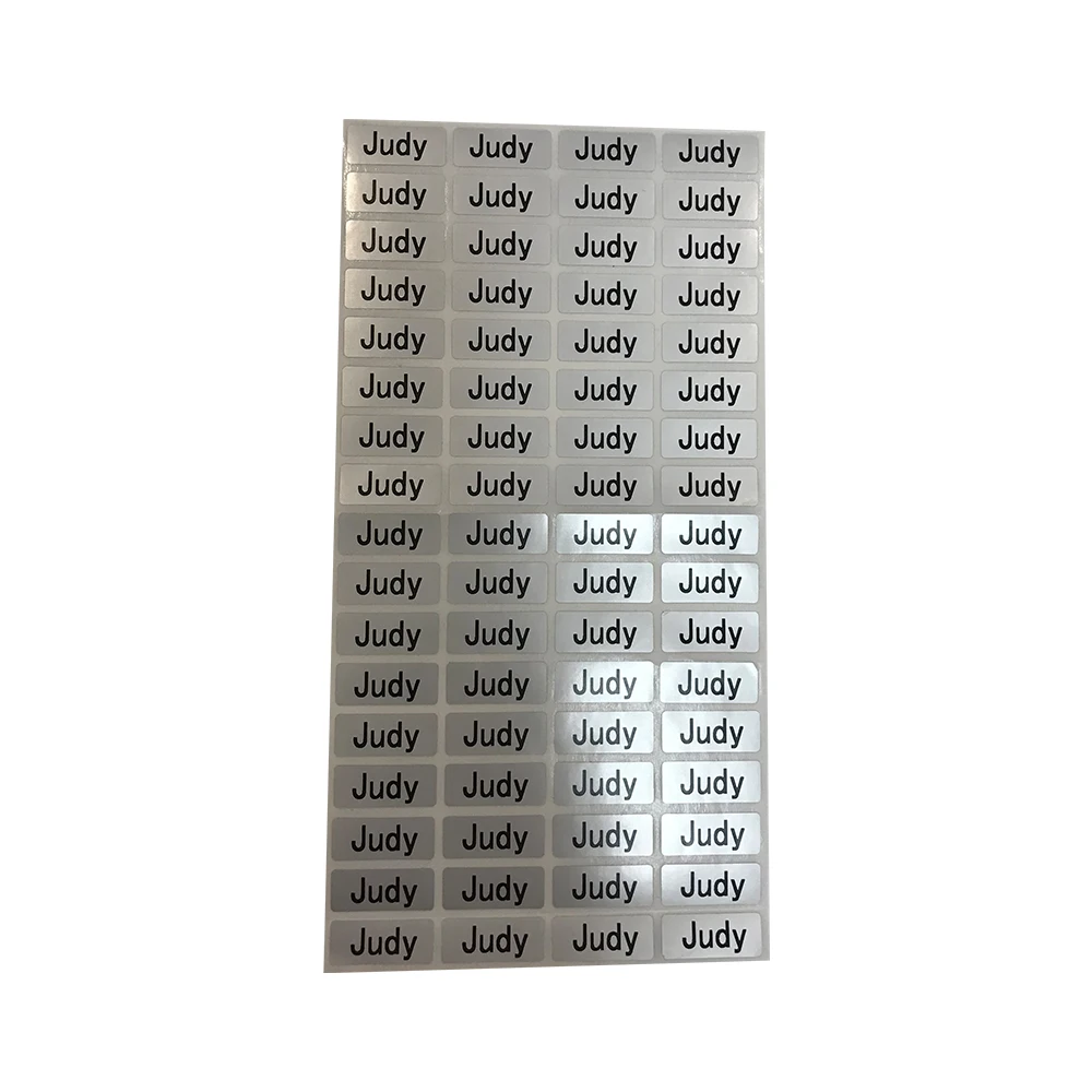 Silver Personalized Name Label Sticker Office Kids School Stationery Personal Craft Label Waterproof Custom Sticker