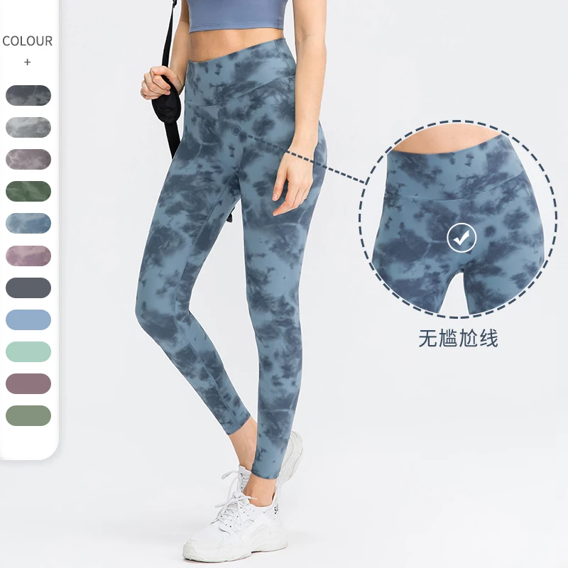 Women's Pants High Waist Print Stretch Yoga Leggings Gym Running Workout Seamless Casual Sportswear Breathable Fitness Tights