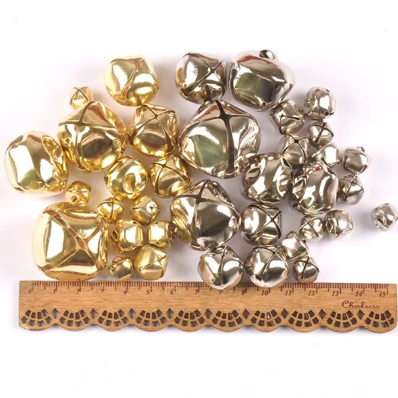 silver/golden Jingle Bells Christmas-craft Decoration hanging X,mas-tree cross iron wedding Home cp2683