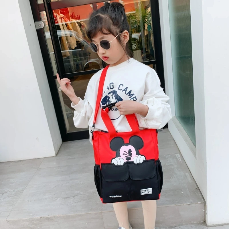 Mickey mouse Disney school tutor bag middle school student bag canvas children's messenger shoulder bag boys girls handbags