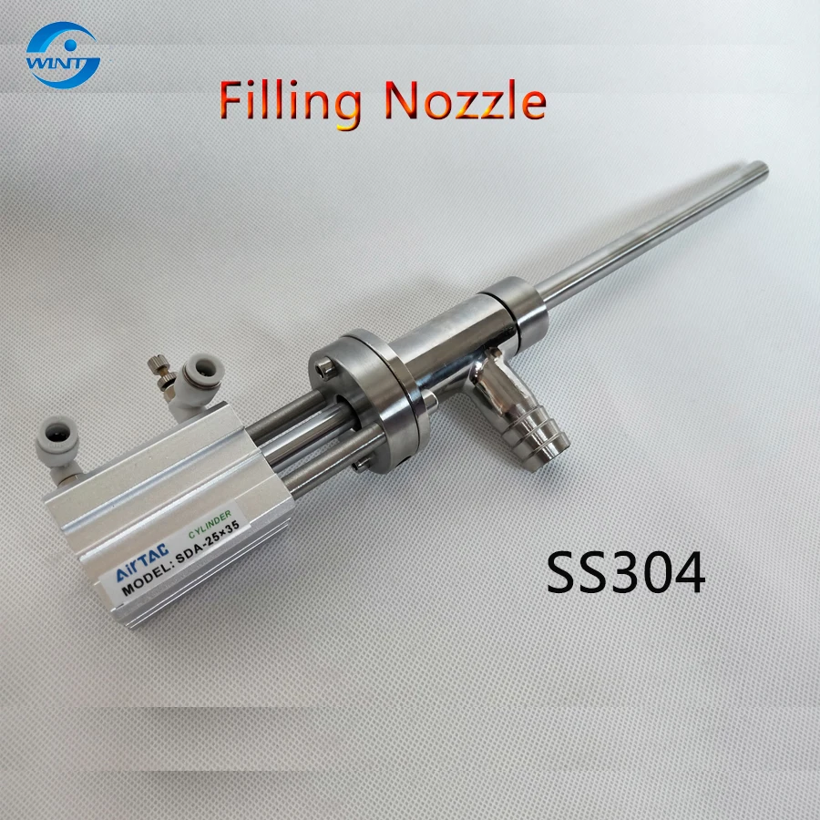 304SS Liquid anti-leakage piston Filling Machine nozzle,pneumatic filling head valve of filler accessories with free sipping