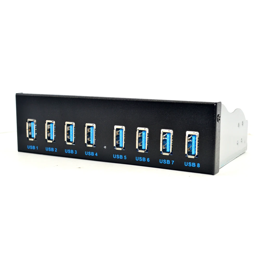 8 Port USB Hub USB3 5.25 USB 3.0 Sul Pannello Frontale Splitter USB 3.0 Hub per PC USB-HUB Più USB3.0 HUB splitter Hub per Computer