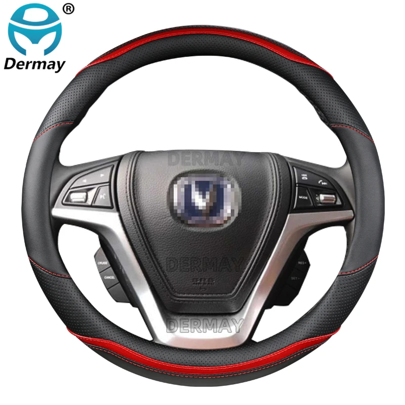 for Changan CS95 CS85 CS75 CS55 CS35 CS15 EADO CX70 Car Steering Wheel Cover Microfiber Leather + Carbon Fiber Auto Accessories