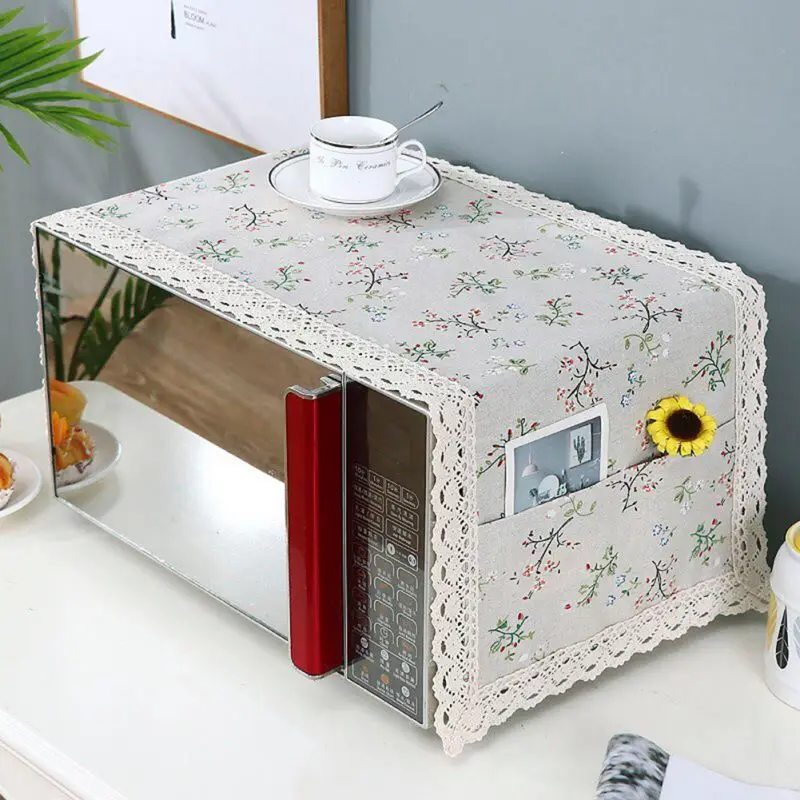 Grease Proofing Storage Bag Kitchen Accessories Double Pockets Dust Covers Microwave Cover Microwave Oven Hood