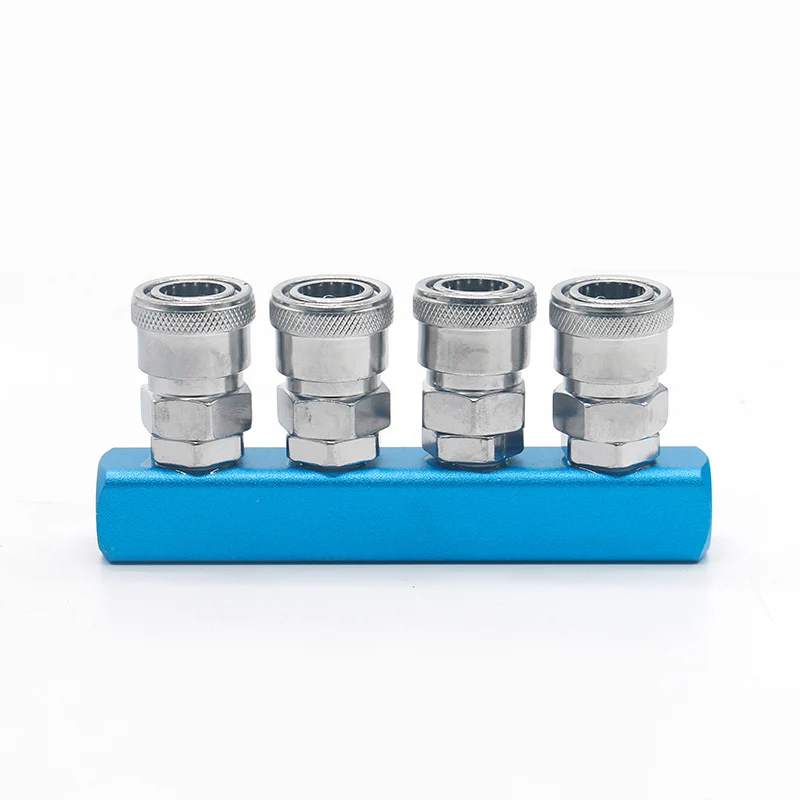 Pneumatische Anschlüsse Kompressor-Anschluss 1/4 Schnellkupplung Luft-Gas-Verteiler für Pumpenwerkzeug-Kupplung Verteiler Mehrfachverteiler – Detail 4