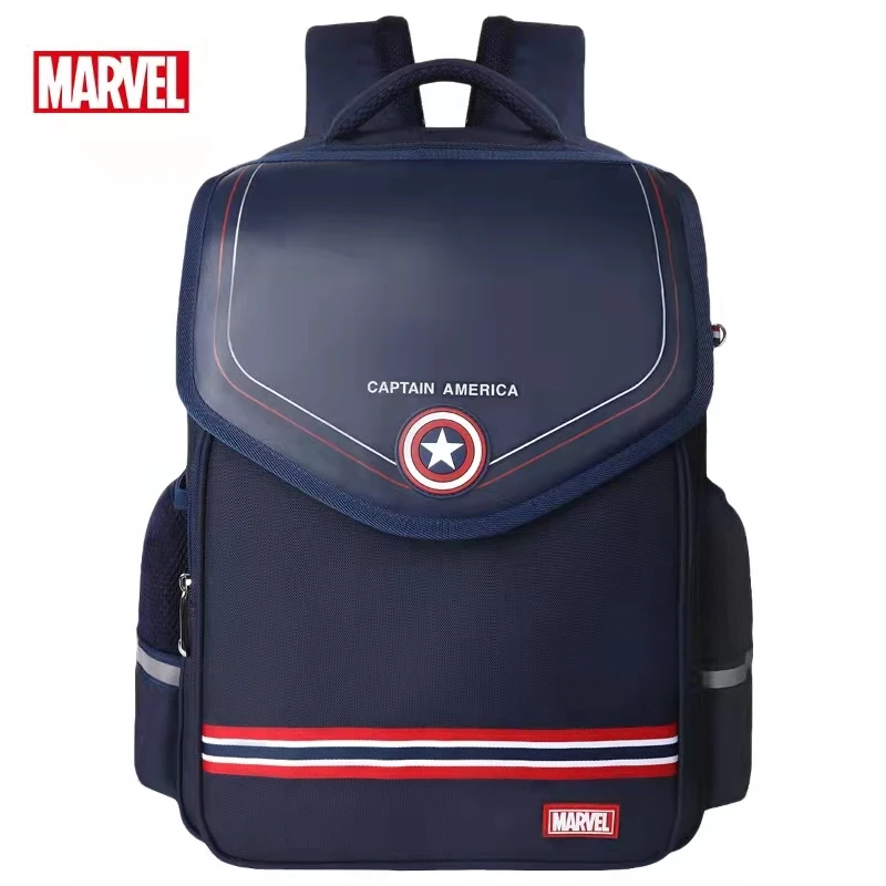 Disney Marvel School Bag For Boy Primary Student Shoulder Orthopedic Backpack Big Capacity Grade 1-6 Spider Man Captain Mochilas