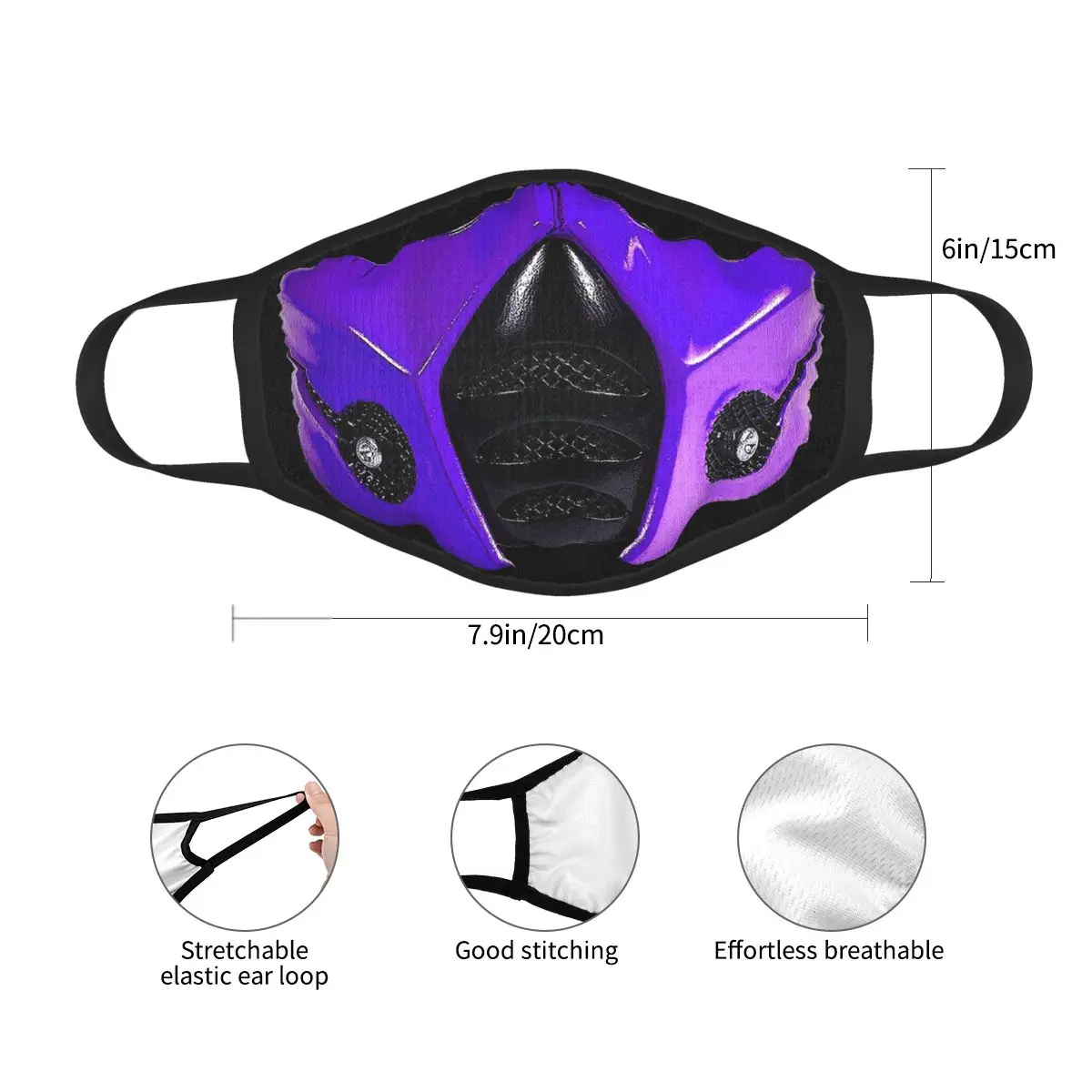 Purple For The Kombat Reusable Mouth Face Mask Mortal Kombat Anti Haze Dustproof Mask Protection Mask Respirator Mouth Muffle