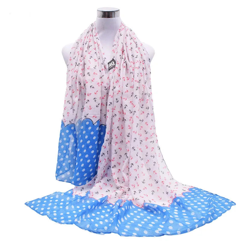 Light Weight Woman Viscose Scarf Fashion Polka Dots Print Shawl Wrap For Woman V9A18771