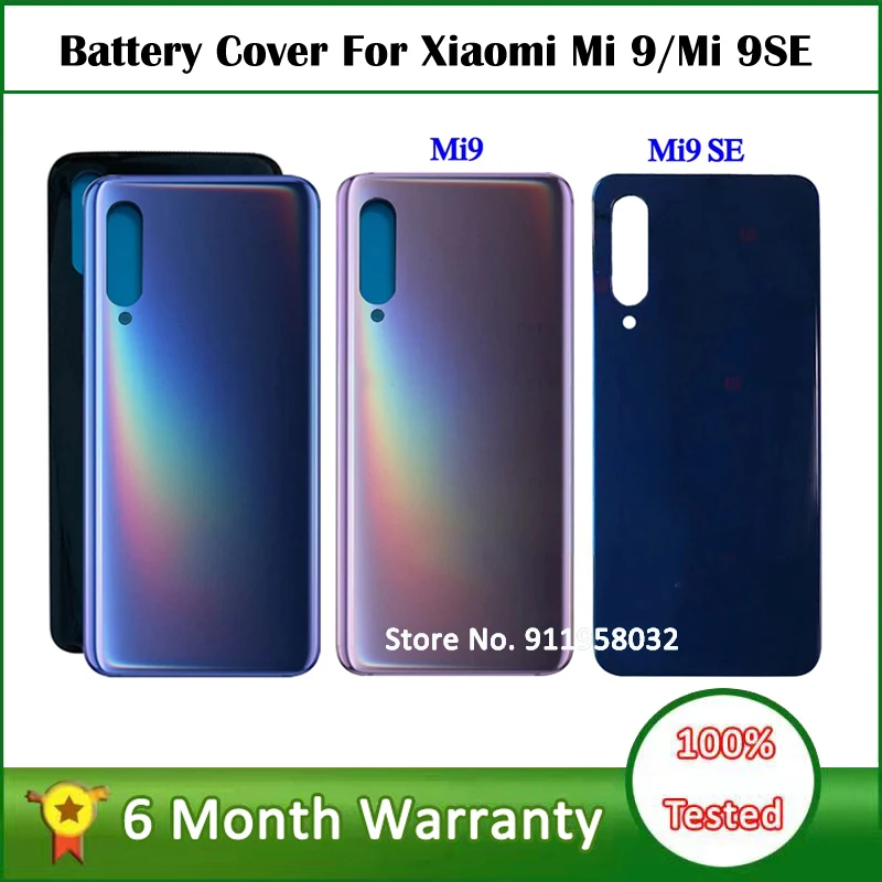 New For Xiaomi Mi 9 Back Battery Cover Rear Door Housing Case Glass Panel Mi9 Replacement Parts For xiaomi mi9 SE Battery Cover