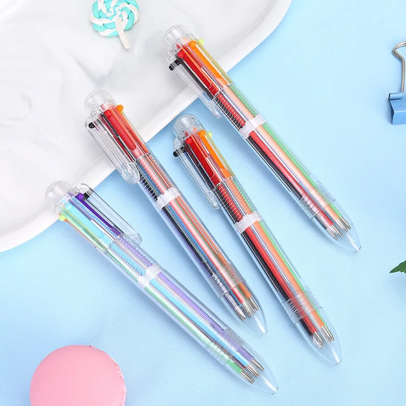 

5pcs/set 6 Color Creative Stationery Cute Multi-color Ballpoint Pen Colorful Stationery Creative School Office School Supplies