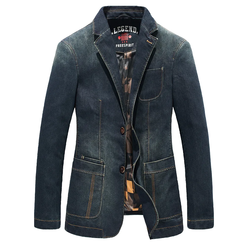 

Spring Autumn Jacket Men Denim Coat Slim Fit Single Breasted Military Jacket Casual Fashion Cotton Jean Jacket Jaqueta Masculina