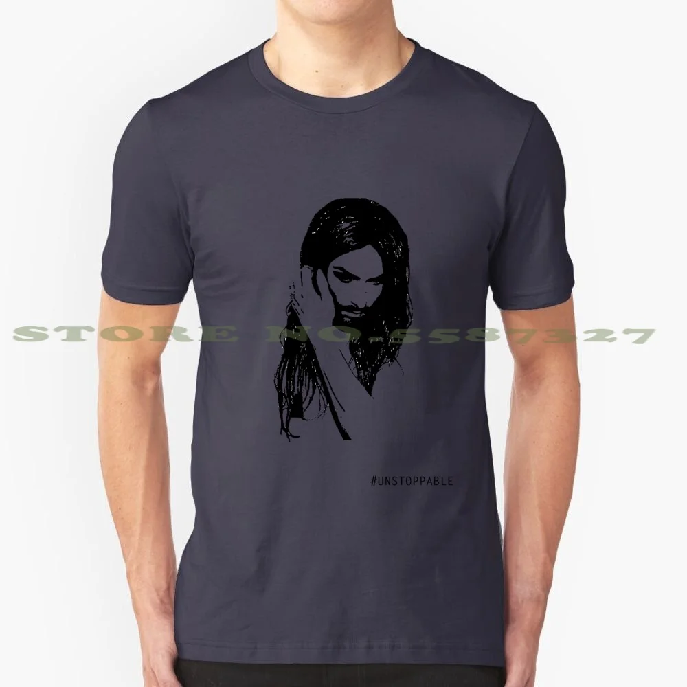 Conchita Wurst-Unstoppable 100% Pure Cotton T-Shirt Conchita Wurst Icon Singer Heroes Rise Like A Phoenix Austria Popstar Music