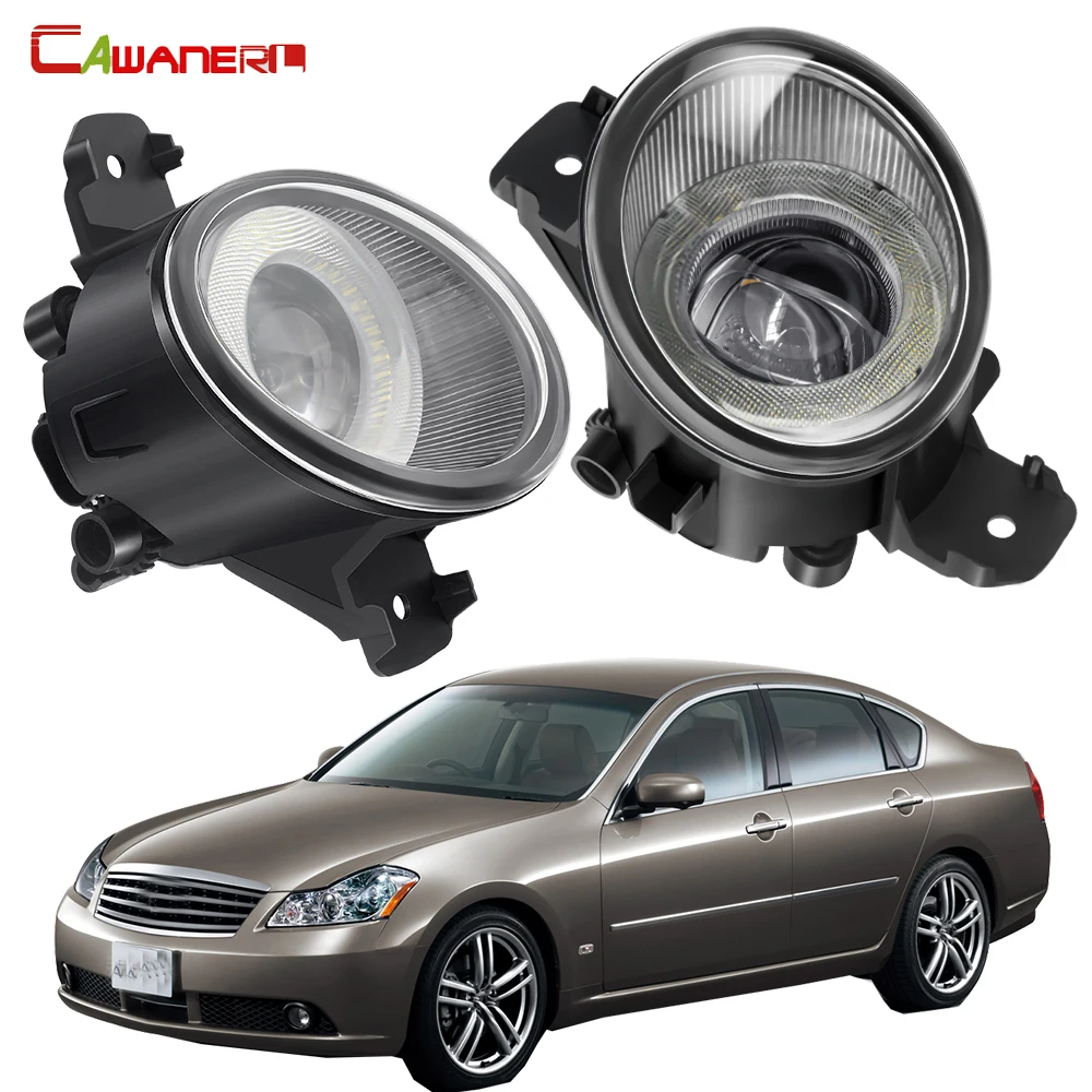 

2 X Car Left + Right Fog Light Assembly 30W LED Angel Eye Daytime Running Lamp DRL H11 12V For Nissan Fuga Y50 2004-2009