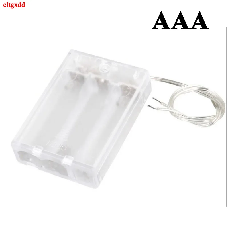 cltgxdd 1piece  2X 3X AAA Battery Holder Box Case With Switch New 3A Battery Holder Box Case With Switch Transparent