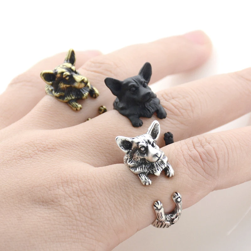 Retro Boho Pug&Boxer&Dachshund Dog Ring Men Punk Bulldog Anel Masculino Couple Rings For Women Jewelry Gifts For Pet Lovers Gift