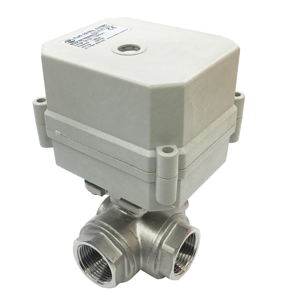 Valvola elettrica per ventola Tsai 3 vie 1 ''L Porta T DC12V DC24V Coppia 10Nm 2/3/5/7 fili per controllo automatico del flusso Ingranaggi metallici CE