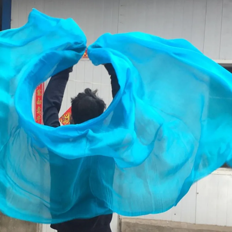 Hurtownia taniec jedwabny welon dziewczyny 200*90cm (78.7*35.4") szalik welon 100% jedwabny jednolity kolor Bellance pokaż rekwizyty dzieci różowy niebieski