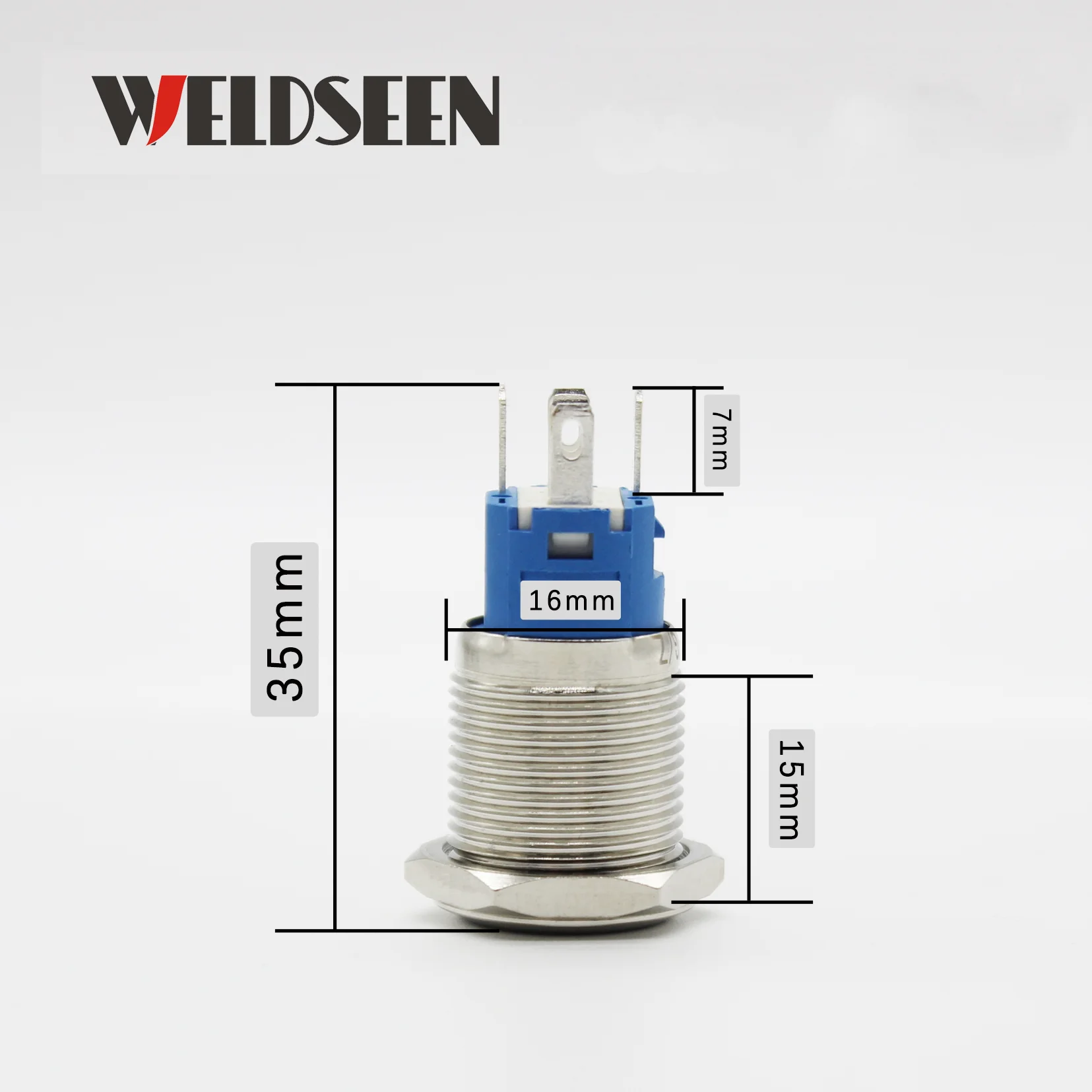 16mm Metal Push Button Switch LED Light 12V 24V 36V 48V 110V 220V Momentary Latching Type Power Start Stop