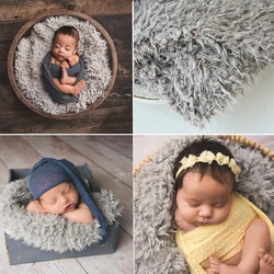 Neugeborenen Fotografie Requisiten Kuschel Weiches Fell Stoff Nest Decke Baby Posiert Schießen Foto Prop Zubehör Korb Stuffer Schicht