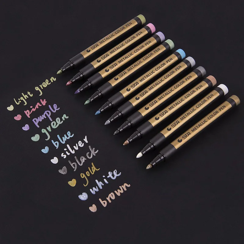 1pcs Colors Metallic Pen Manga Permanent Writing Art Acrylic Markers for Stones Skating Paper Glass Wall Drawing