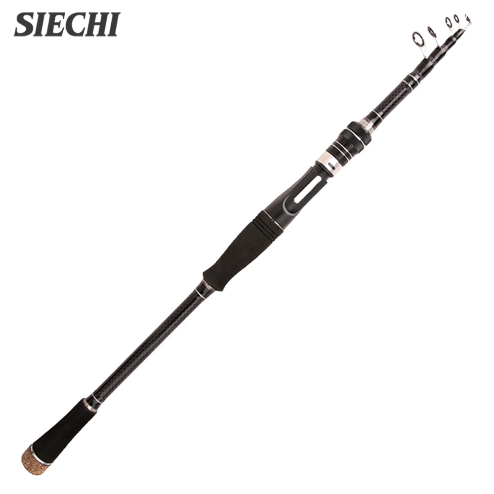 SIECHI 초경량 스피닝 캐스팅 탄소 섬유 루어 낚싯대, 텔레스코픽 낚싯대, 1.8-3.6m 낚시 태클
